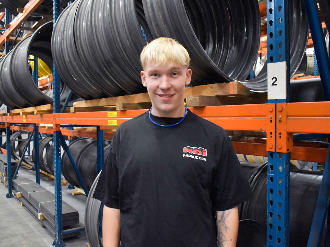 Malthe Kobstrup skal i lære som smed ved NDI Wheel Production i Brørup.