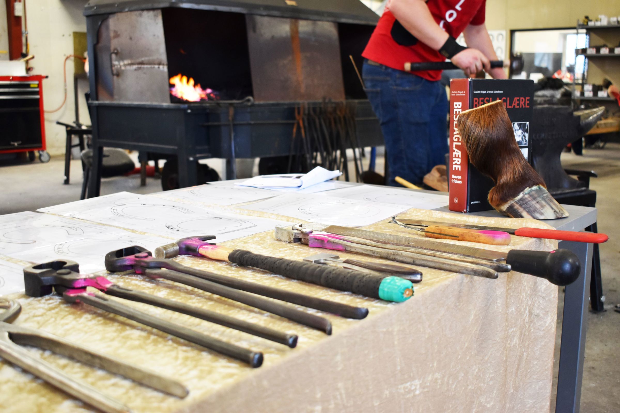 Hovtænger, hvofil og hovrenser med videre er nødvendigt værktøj for en beslagsmed.