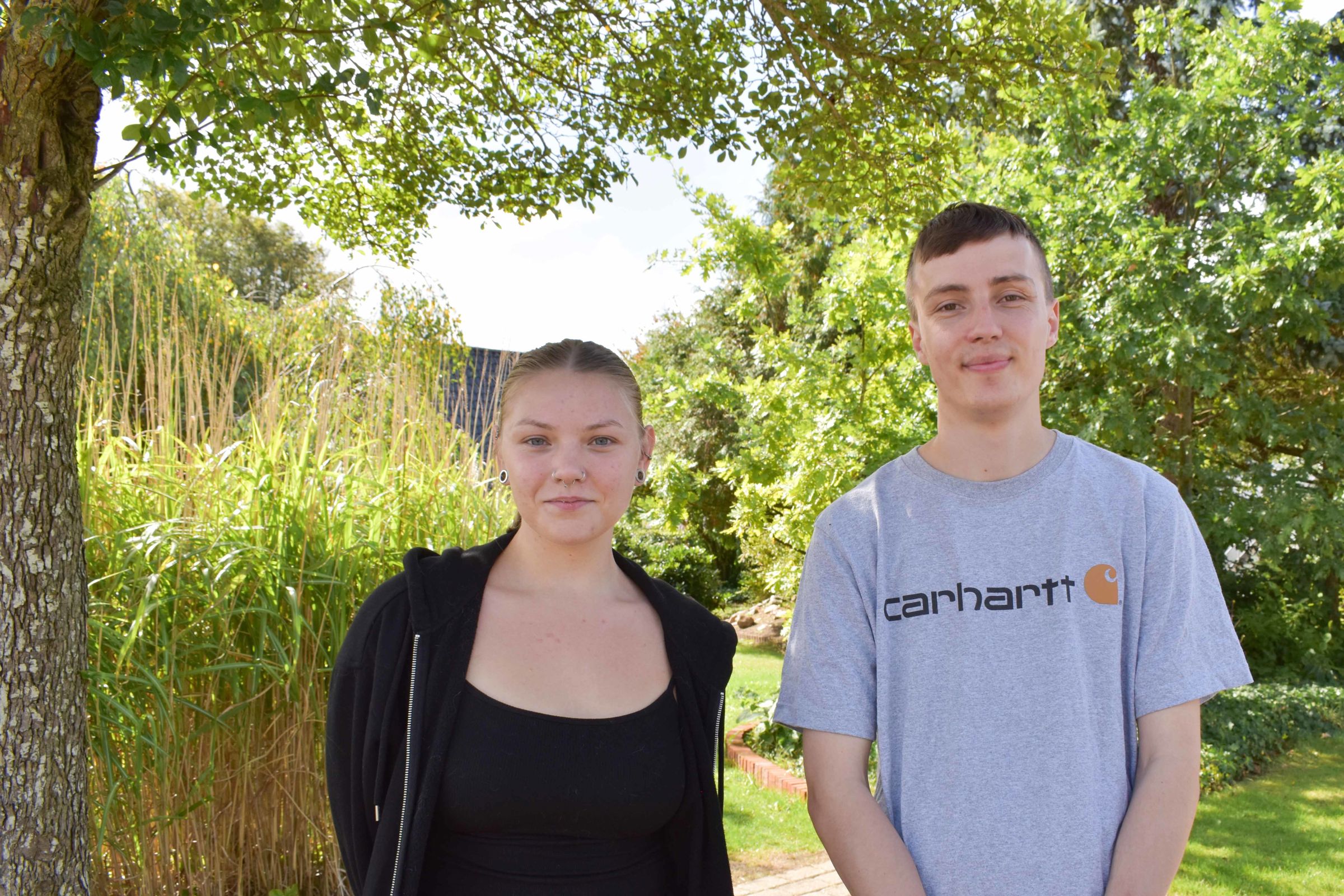 Snædís Brynja Traustadóttir og Christian Olesen – der er i gang med Grundforløb 2 på anlægsgartneruddannelsen – synes begge, at jobdating er en rigtig god idé.