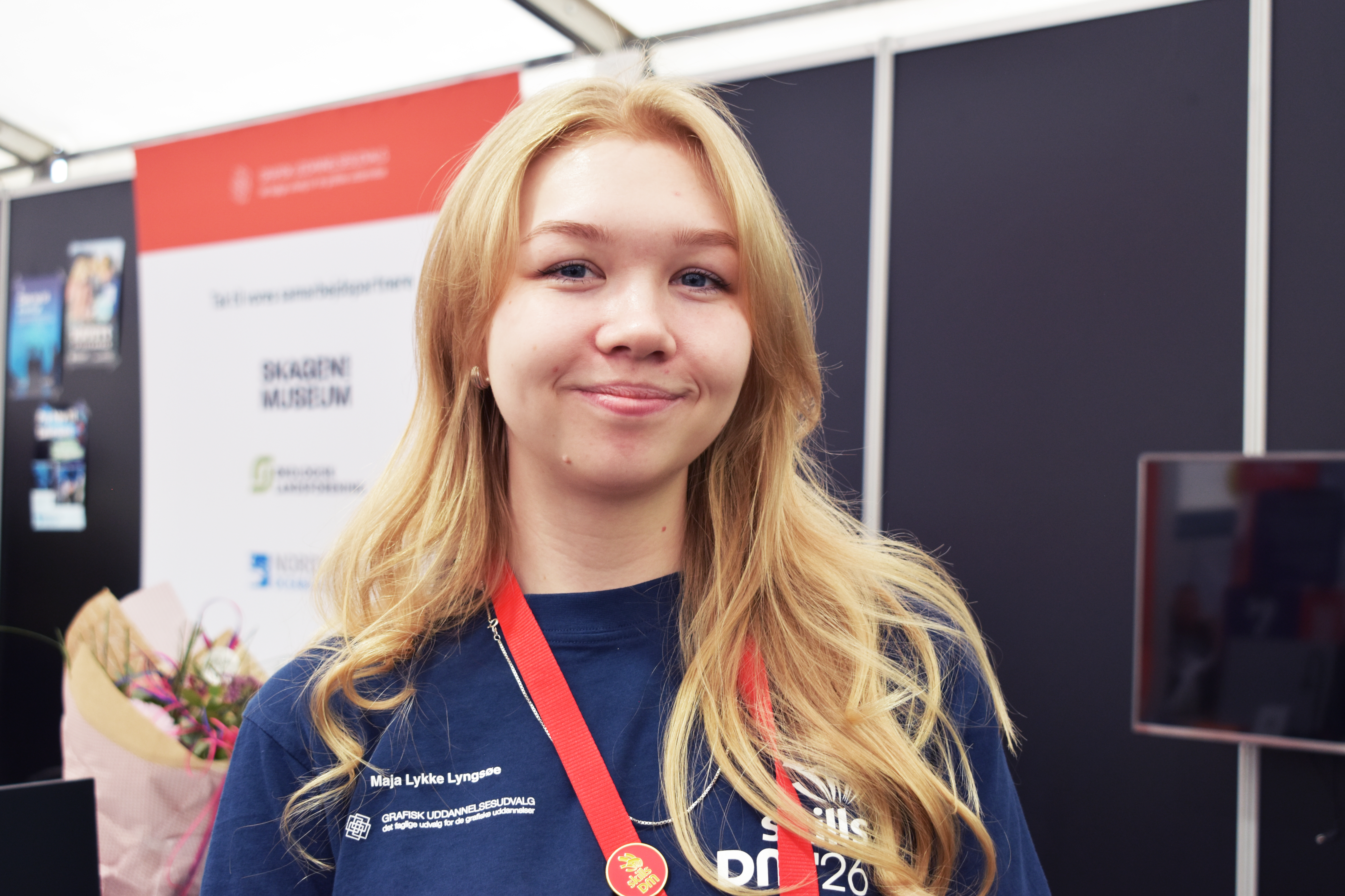 Mediegrafikerelev  fra HANSENBERG Maja Lyngsøe ses her under DM i Skills 2026.