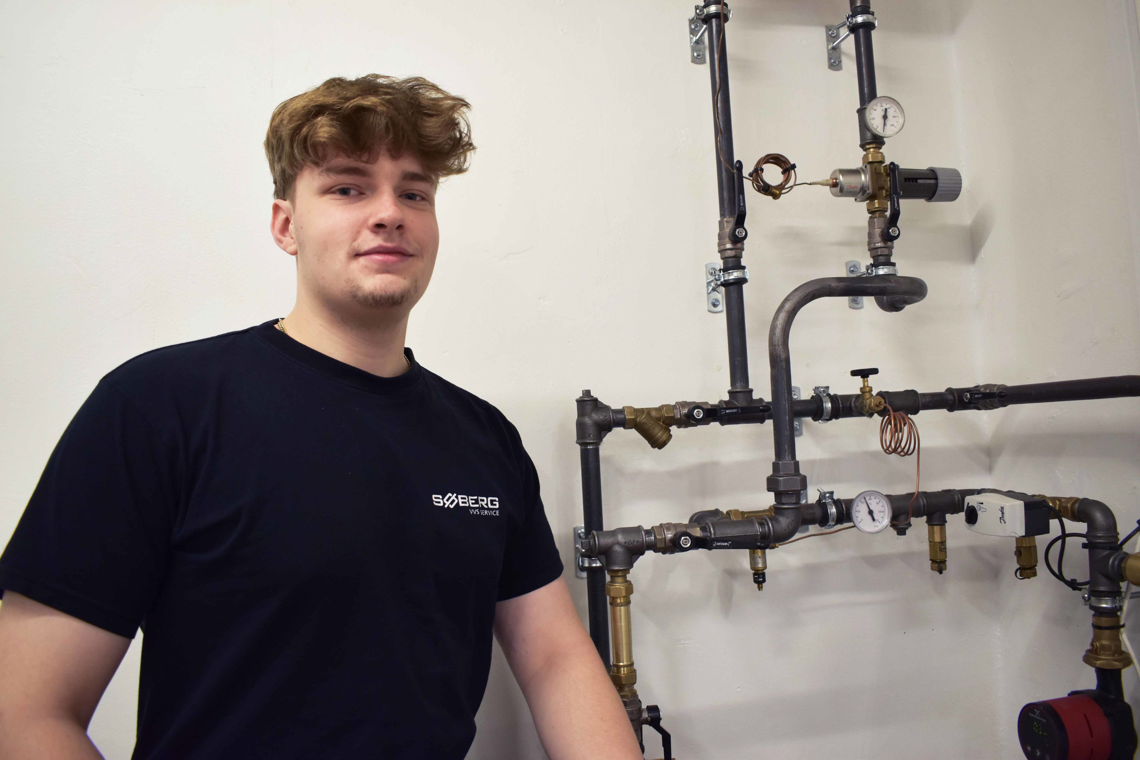 Noah Lindahl Jensen er første EUX-student på uddannelsen til VVS-energispecialist