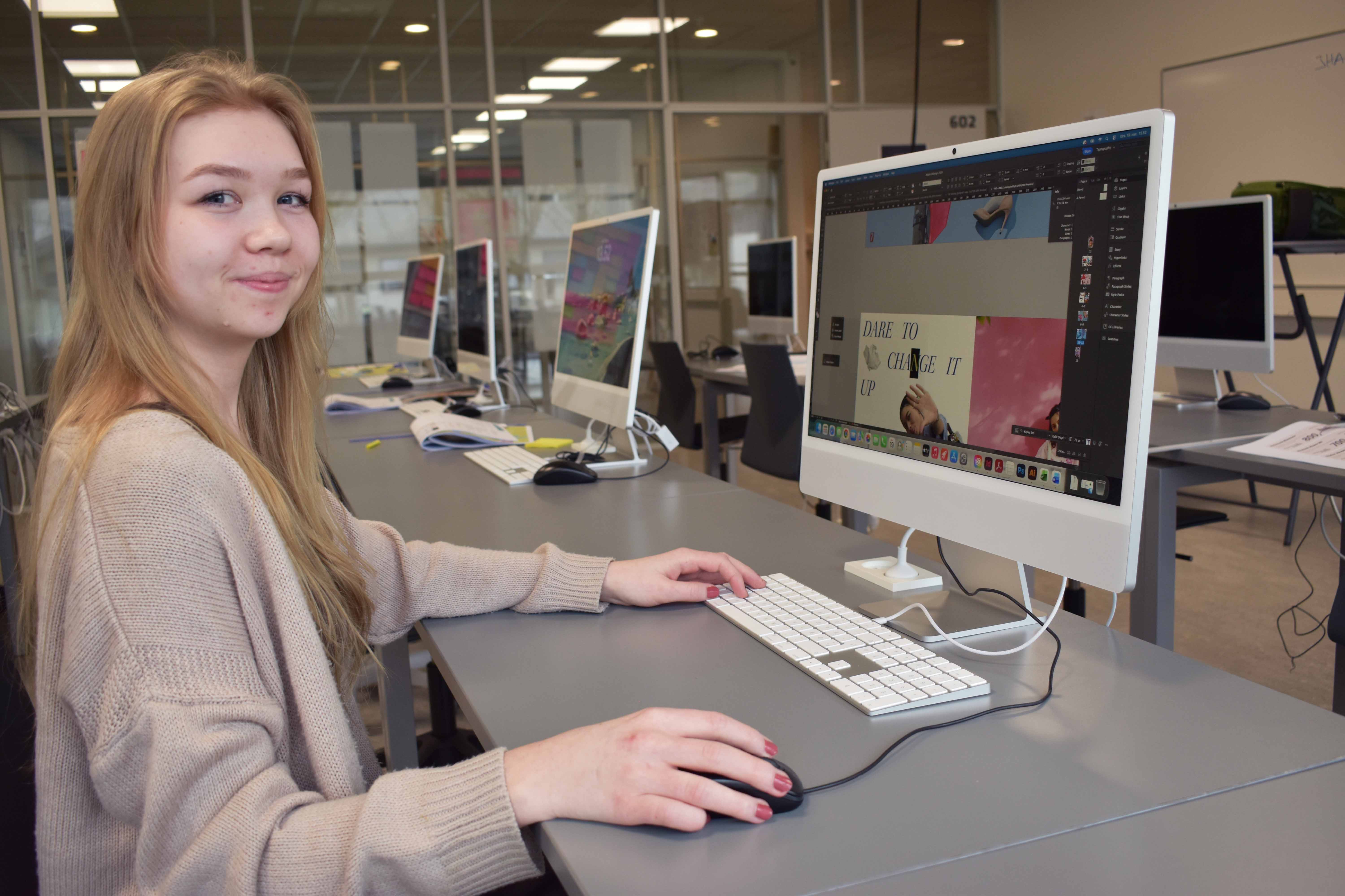 Maja deltager i DM i Skills for mediegrafikerelever