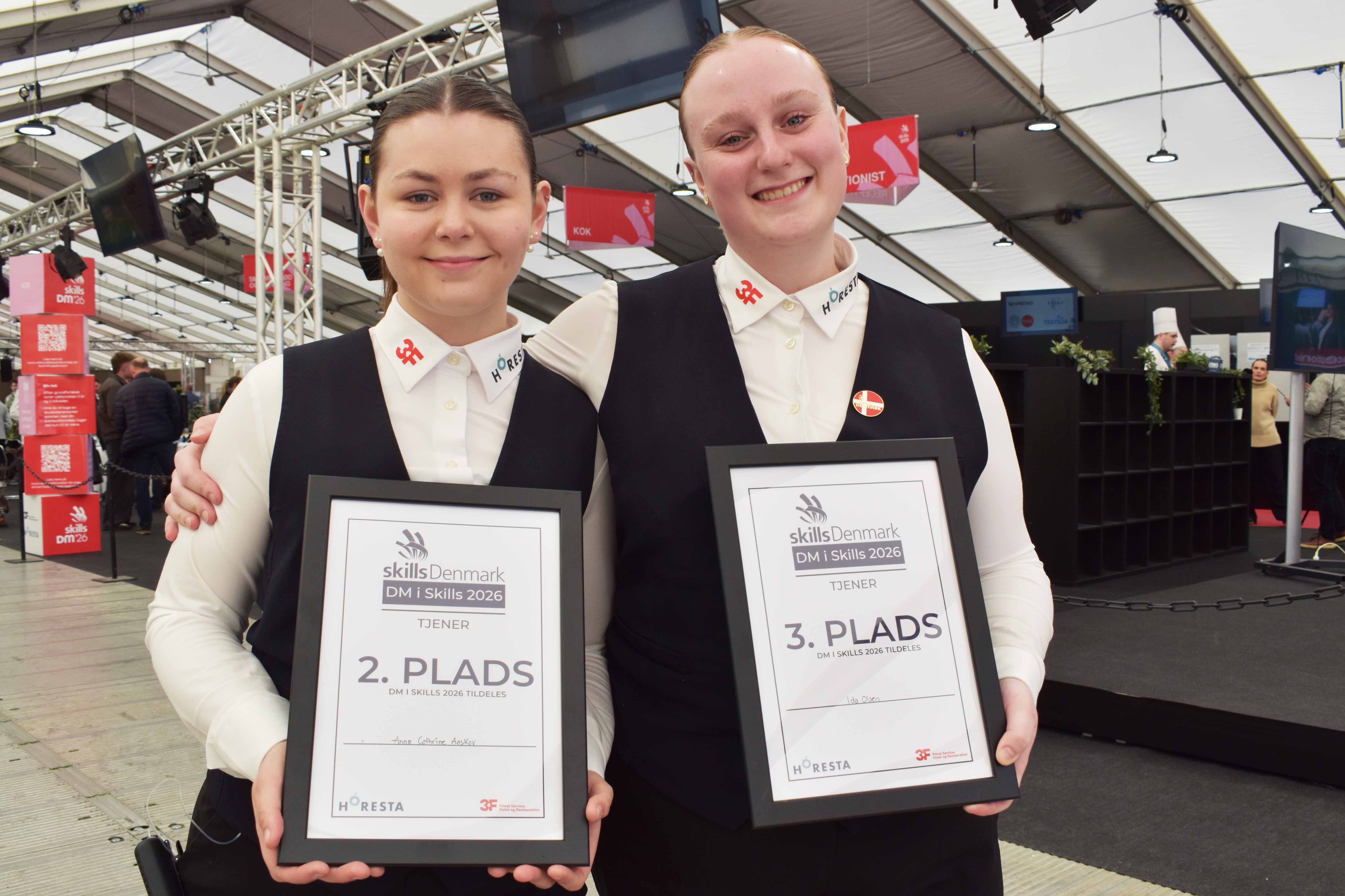 Anna Cathrine Aaskov fik en andenplads ved DM i Skills 2026, mens Ida Olsen tog tredjepladsen.