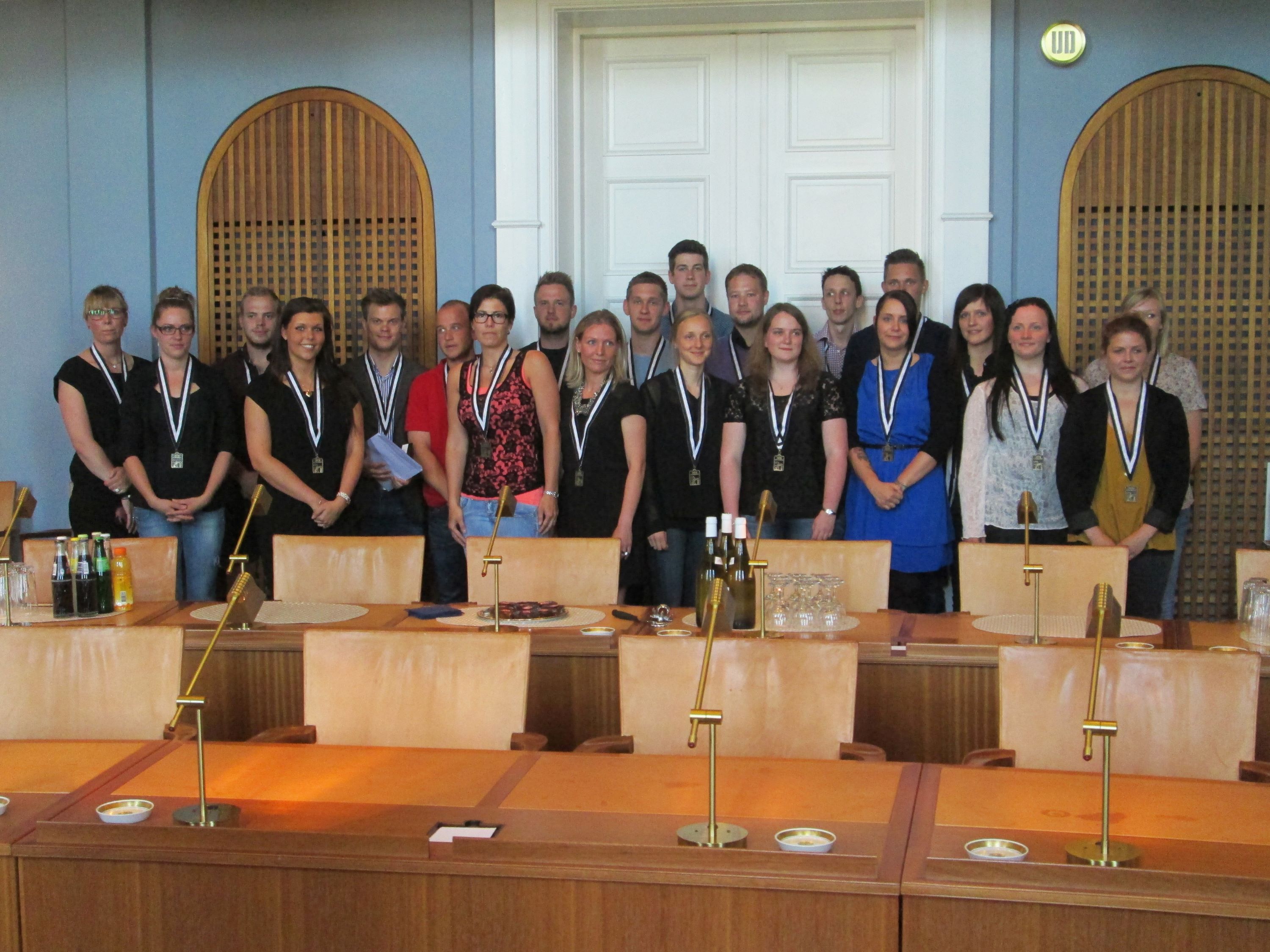 Modtagere af Hansenberg-medaljen i 2013 på Kolding Rådhus.